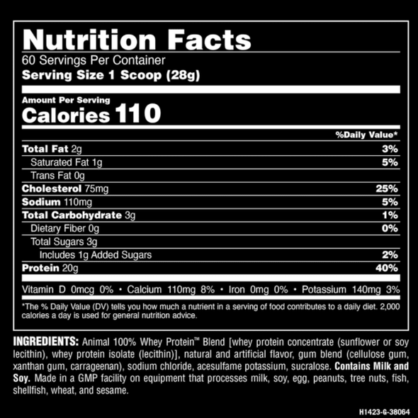 Universal Animal 100 Whey 4 Libras Vainilla