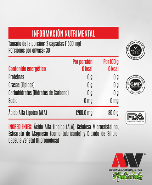 Advance Acido Alfa Lipoico 60 Cápsulas