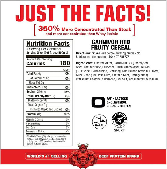Mmd Carnivor Lista para Beber 16 9 Onzas 500Ml 12 Paquete Fruity Cereal