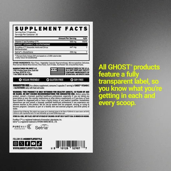 Ghost Vitamin C Glutathione 60 Cápsulas