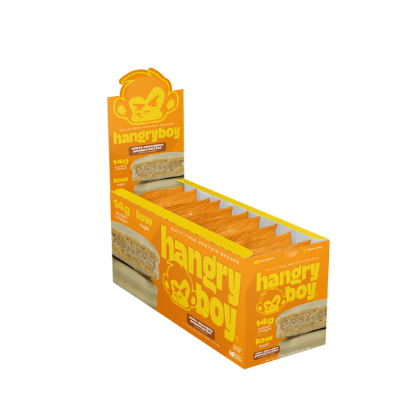 Hangry Boy 65 Grs 12 Paquete White Chocolate Peanut Butter