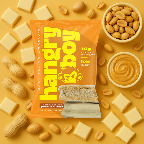 Hangry Boy 65 Grs 12 Paquete White Chocolate Peanut Butter