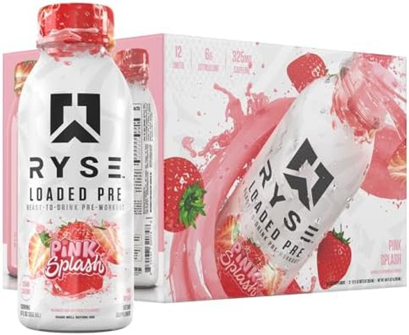 Ryse Loaded Pre-Entreno Lista para Beber 12 Paquete Pink Splash