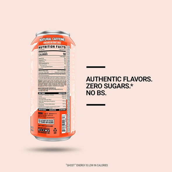 Ghost Energy 16 Onzas 12 Paquete Peaches