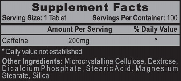 High Tech Pharma Caffeine Power 200 mg 100 Cápsulas