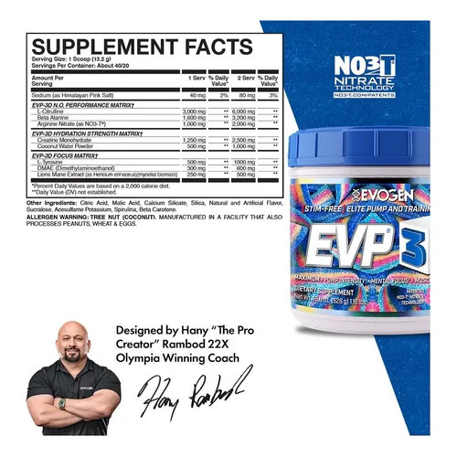 Evogen Evp 3D 40 Porciones Citrus Candy