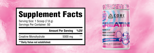 Core Nutritionals Creatine 50 Porciones Cherry Berry