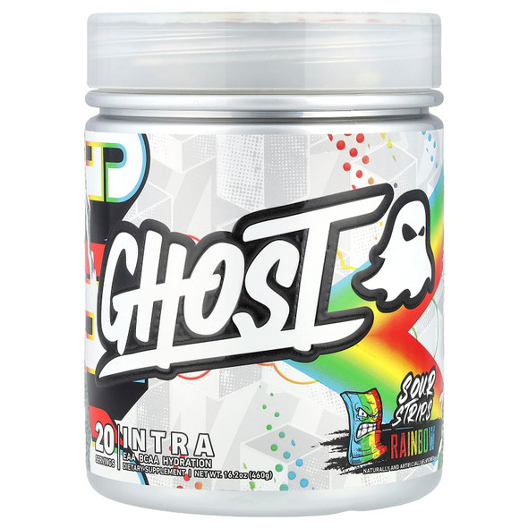 Ghost Intra 20 Porciones Sour Strips Rainbow Candy