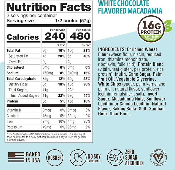 Lenny Larry S Complete Cookie 12 Paquete Cookies Chocolate Blanco con Macadamia