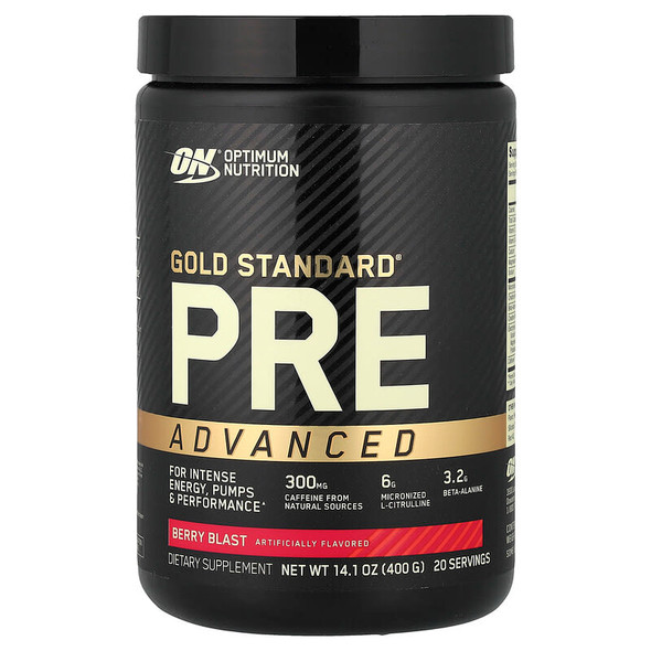 Optimum Nutrition Gold Std Pre Advanced 20 Porciones Berry Blast