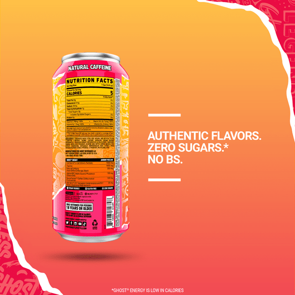 Ghost Energy 16 Onzas 12 Paquete Strawbango