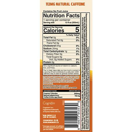 Raw Bum Energy Drink 12 Onzas 12 Paquete Ice Tea Lemonade