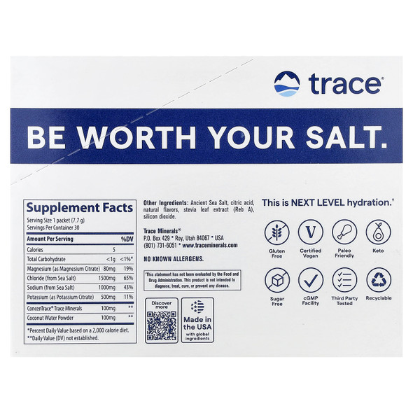 Trace Mineral Zerolyte 30 Stick Citrico Salado