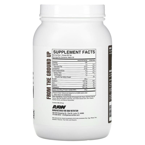 Raw Iso Protein 1 97 lb 25 Porciones Dark Chocolate 20