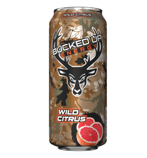 Bucked Up Energy Drinks 16Oz 12Pk Wild Citrus