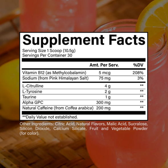 Raw Cbum Essential Tingle sin Pre - Entreno 30 Porciones Pink Lemonade