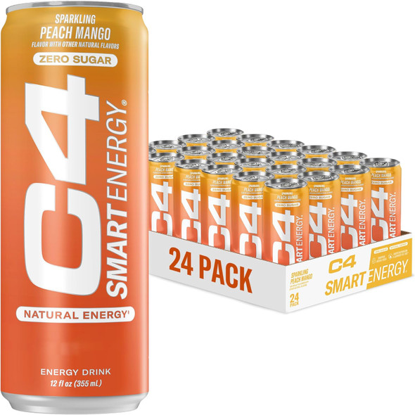 Cellucor C4 Smart Energy Carbonatada 12Oz 12Pk Peach Mango
