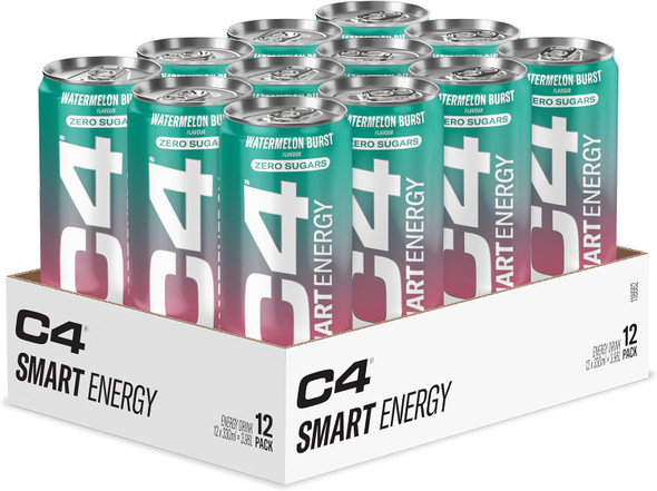 Cellucor C4 Smart Energy Carbonatada 12Oz 12Pk Watermelon Burst