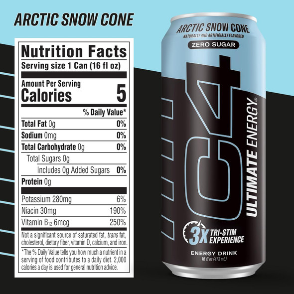 Cellucor C4 Ultimate Carbonatada 16Oz 12Pk Artic Snow Cone