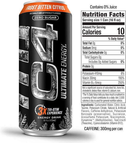 Cellucor C4 Ultimate Carbonatada 16Oz 12Pk Frost Bitten Citrus
