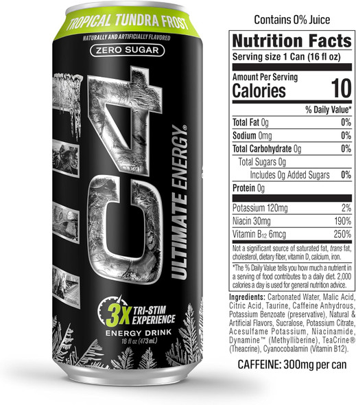 Cellucor C4 Ultimate Carbonatada 16Oz 12Pk Tropical Tundra Frost