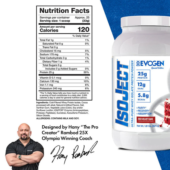 Evogen Isoject 1 81 Libras Red Velvet Cake