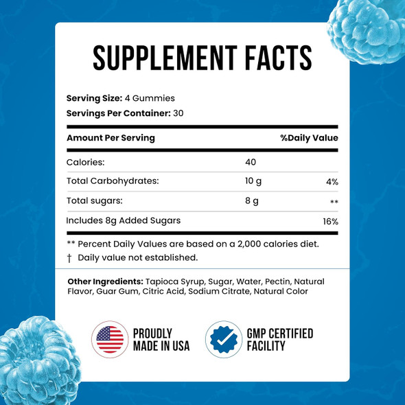 Smash Creatine Gummies 120 Unidades Bluerazz Blast
