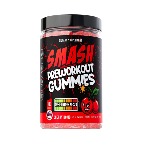 Smash Pre - Entreno Gummies 100 Unidades Cherry Bomb