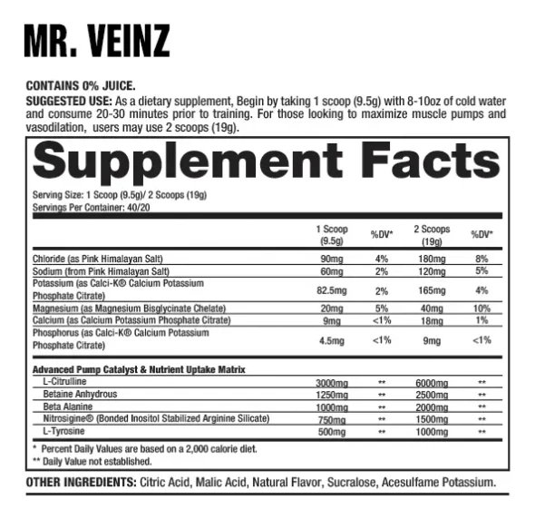 Dragon Pharma Mr Veinz Estimulante sin 40 Porciones Orange Fury Nueva Formula