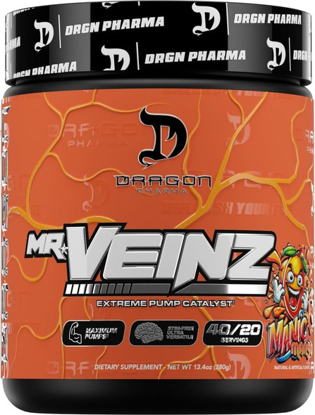 Dragon Pharma Mr Veinz Estimulante sin 40 Porciones Mangonada Sabor