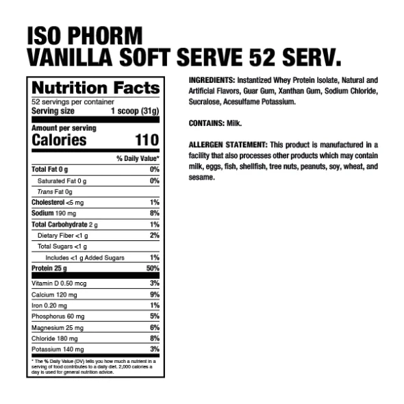 Dragon Pharma Isophorm 3 55 Libras 52 Porciones Vanilla Soft
