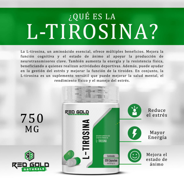 Red Gold L Tirosina 120 Cápsulas