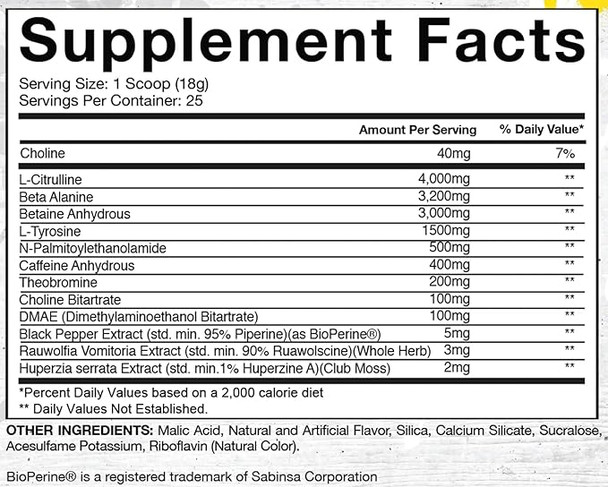 Gaspari Nutrition Super Pump Agression 25 Servicios Lights Out Lemon