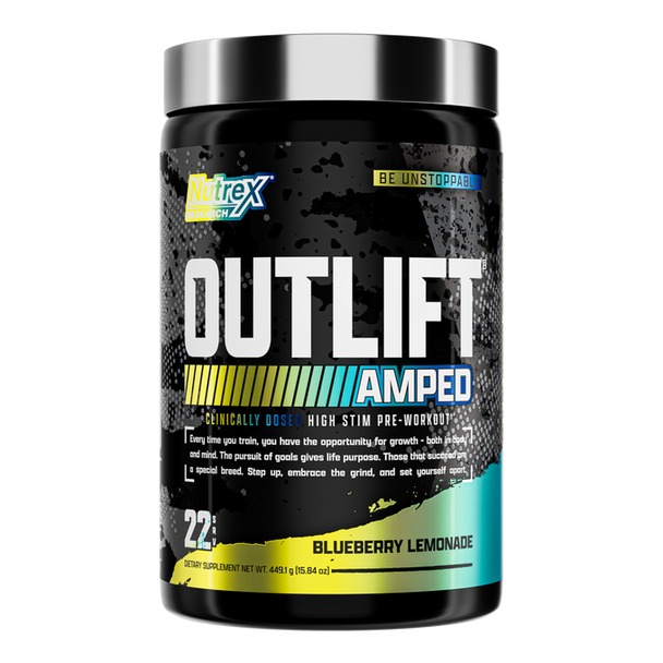 Nutrex Research Outlift Amped 22 Porciones Blueberry Lemonade 1 Paq de