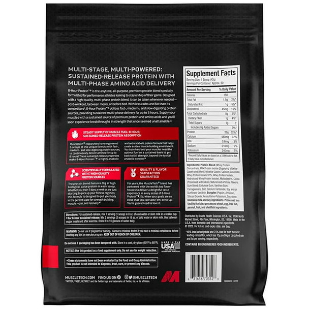 Muscle Tech 8 Hour Protein 4 5 Libras Chocolate