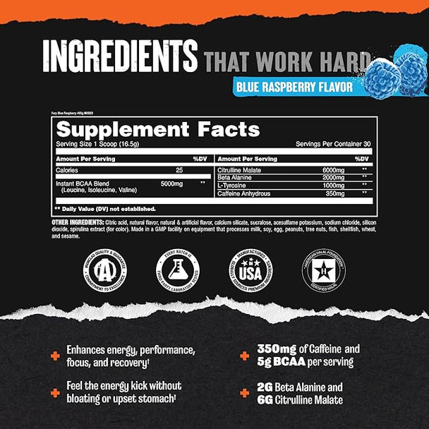 Universal Animal Fury 30 Porciones Blue Raspberry