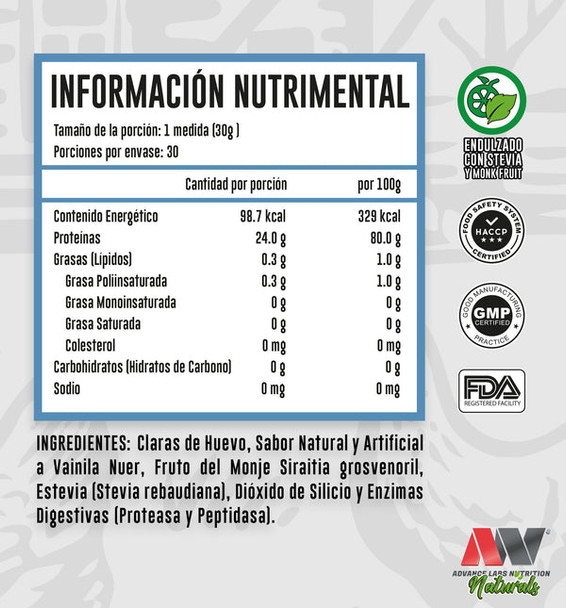 Advance Claras Naturals Vainilla Canela 900 Grs