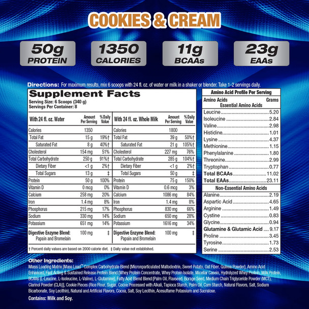 Mhp Up Your Mass Xxxl 1350 6 Libras Cookies Cream