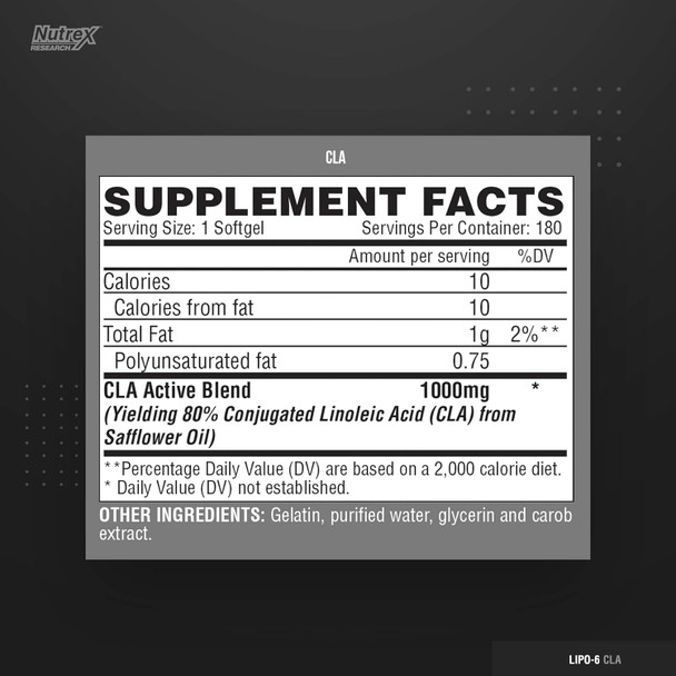 Nutrex Research Lipo 6 CLA 180 Cápsulas Blandas