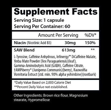 Insane Labz Saw Series Saw Quemador de Grasa 60 Cápsulas