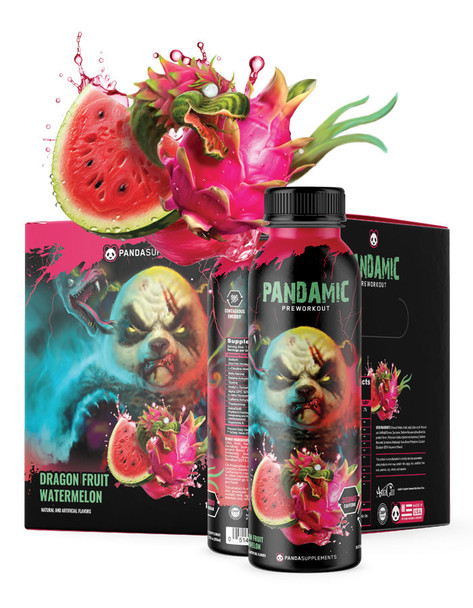 Panda Pandamic Lista para Beber 12 Paquete Pre - Entreno Dragon Pharma Fruit Watermelon
