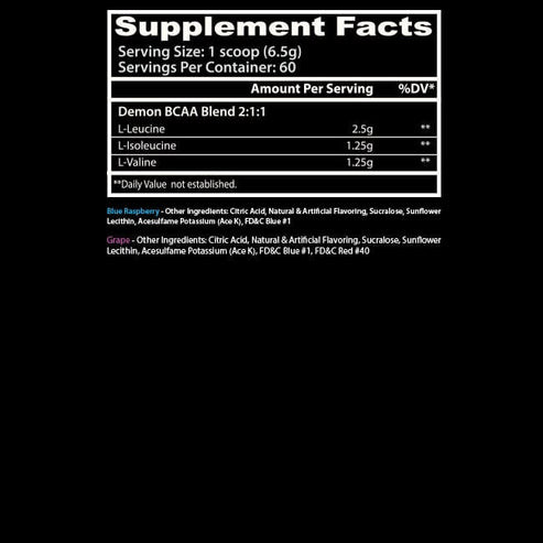 Insane Labz Demon BCAA 60 Porciones Grape