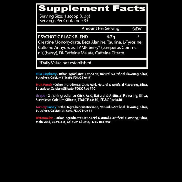 Insane Labz Psychotic Black 35 Porciones Fruit Punch