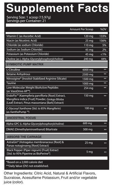 Nutrifitt Carnage Pump Non Estimulante 21 Porciones Ragesicle