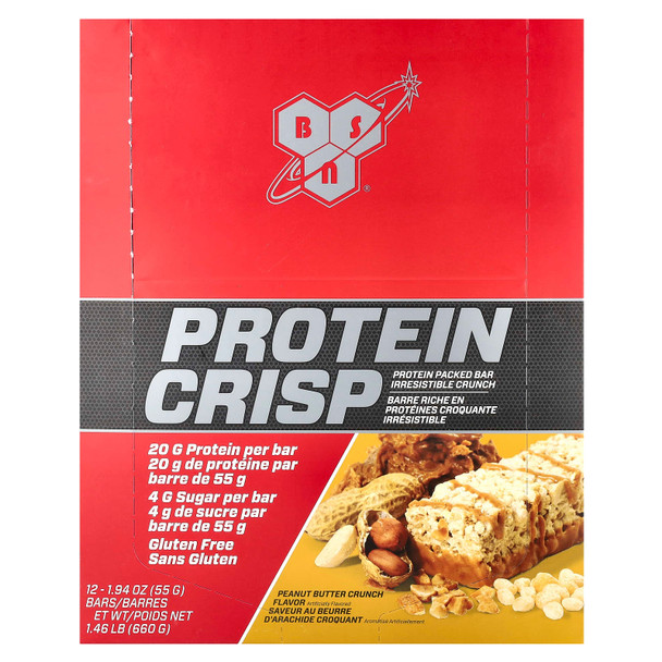 Bsn Protein Crips 12 Bars Peanut Butter Crunch