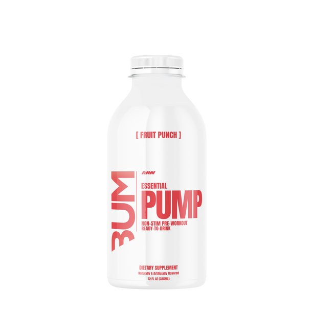 Raw Cbum Drink 12 Onzas 12 Paquete Pre - Entreno Pump sin Estimulante Fruit Punch