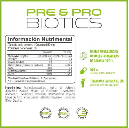 Forza Pre - Entreno Pro Biotics 60 Cápsulas