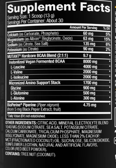 Mutant Hardcore BCAA 30 Porciones Watermelon