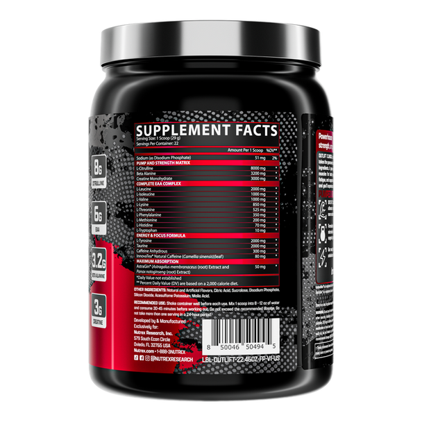 Nutrex Research Outlift Clinical 22 Porciones Fruit Punch