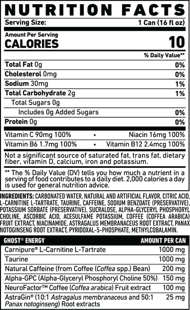 Ghost Energy 16 Onzas 12 Paquete Welchs Grape